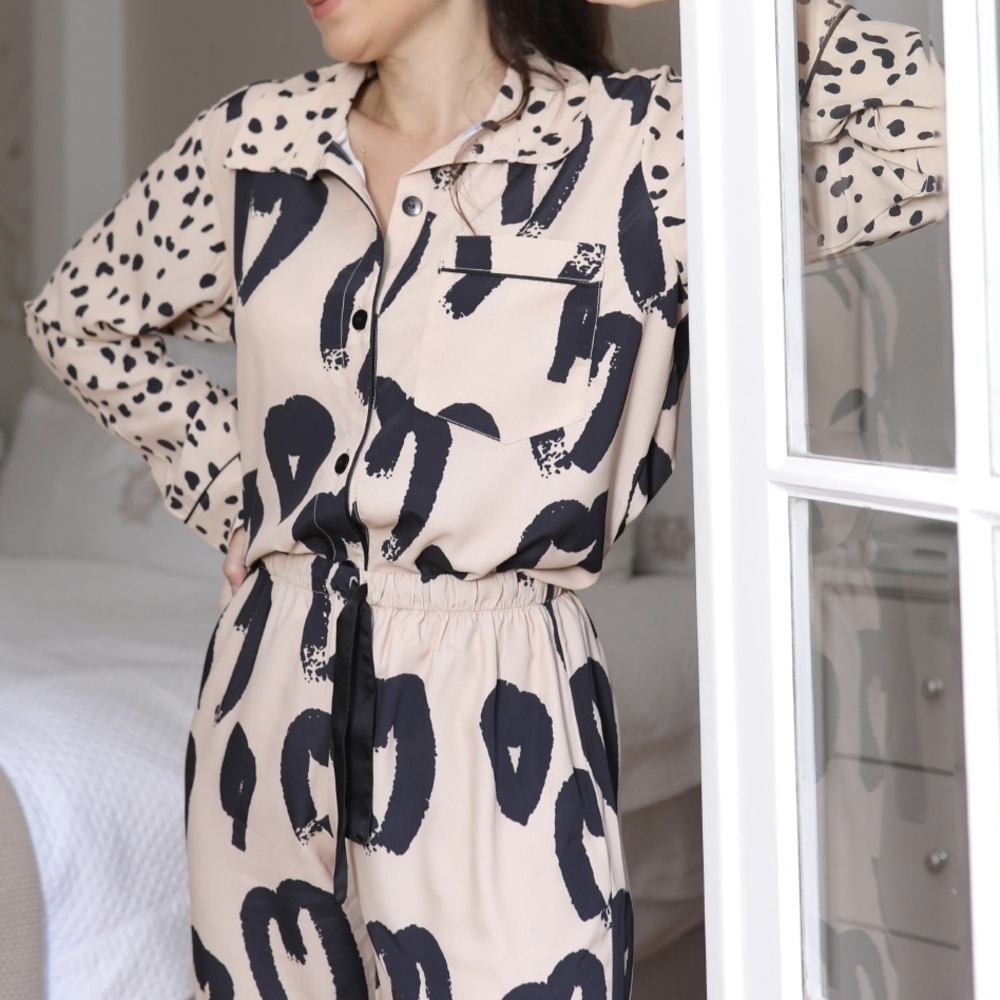 Stylish Beige and Black Women's Jumpsuit